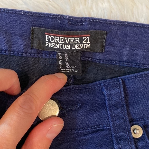Forever 21 Premium Denim Navy Blue Jeans Size 26 - Picture 3 of 4